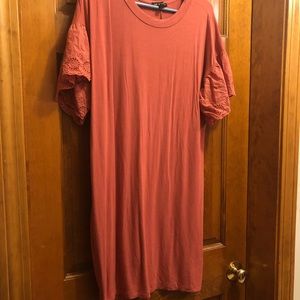 Rose colored knit dress